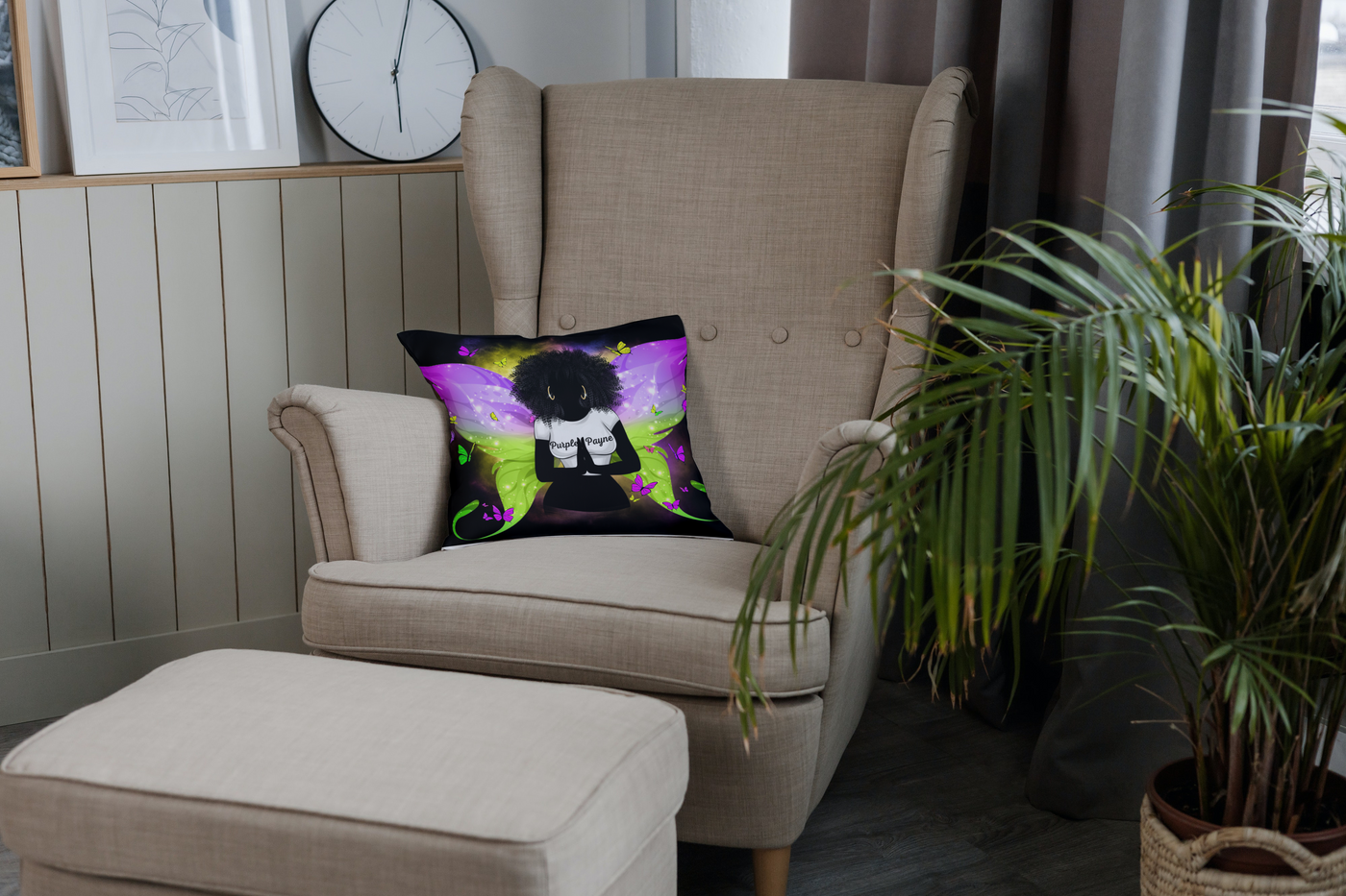 Purple Payne Butterfly Logo Pillow